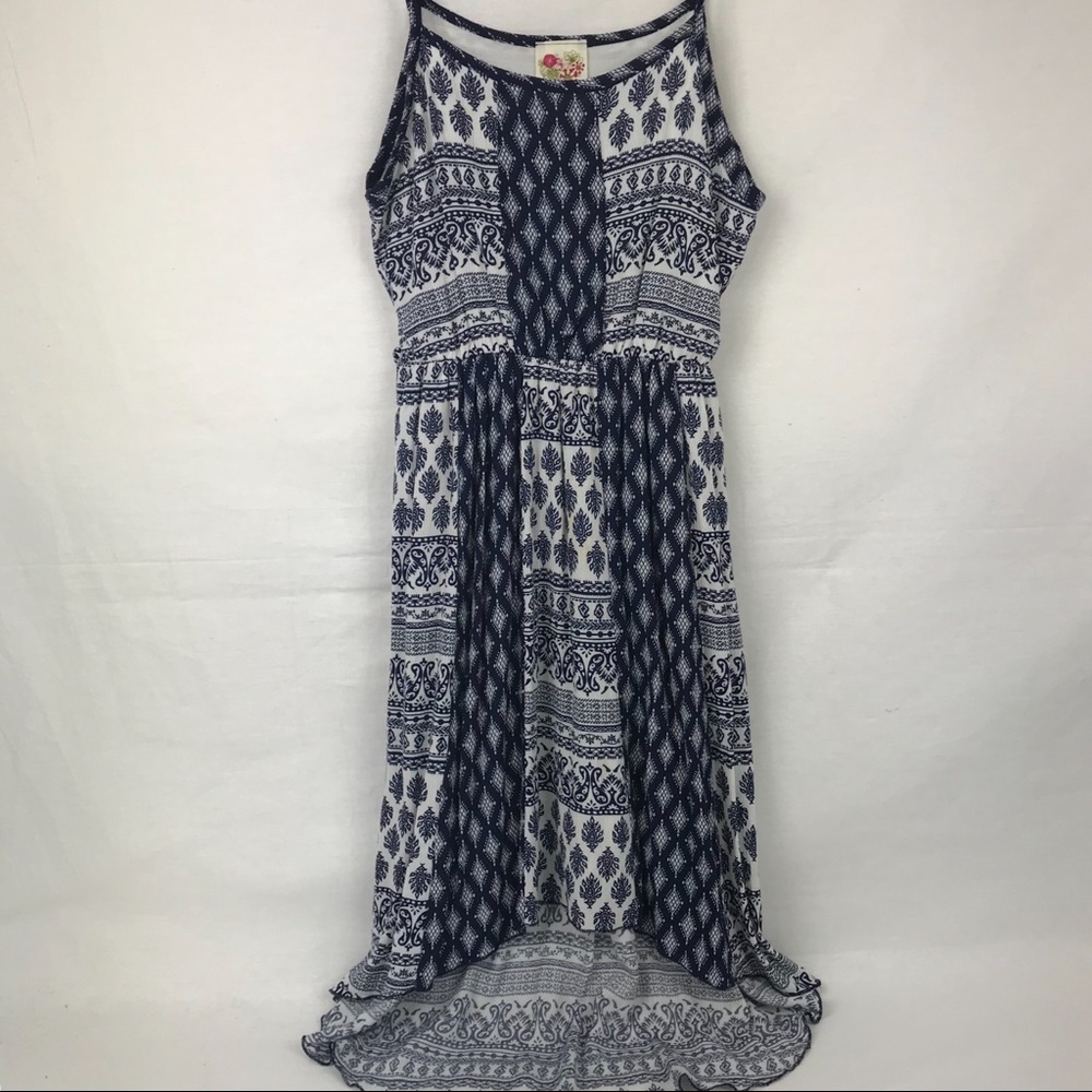Kiddo by Katie Dress Blue Gauzy Sz 12 Hi/Lo Hem